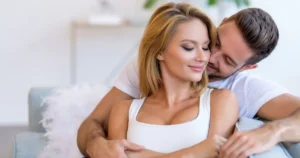 Couple embracing after starting Hormone Optimization therapy in Cedar Park, TX